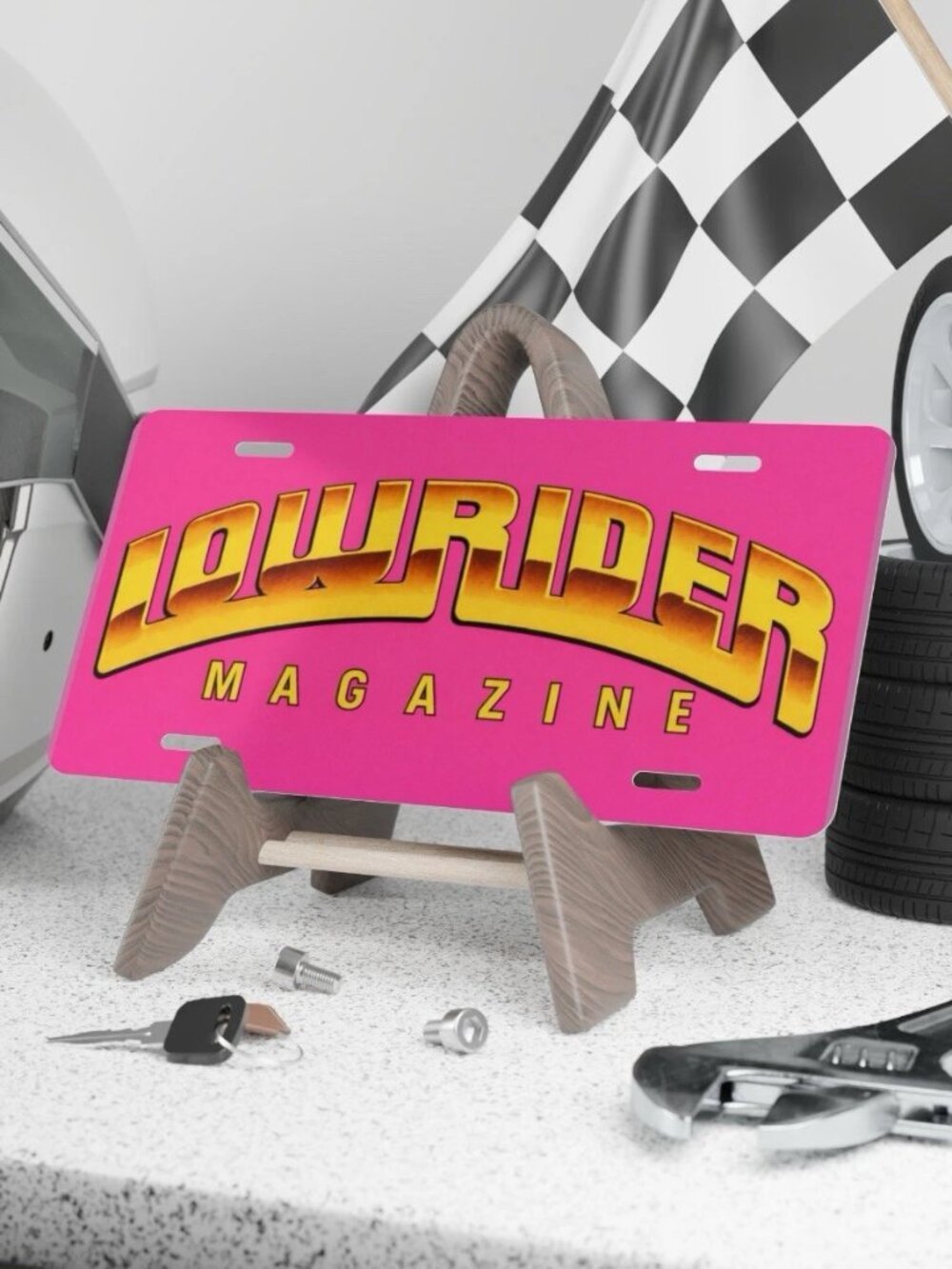 Lowrider Magazine Style License Plate 12x6 Aluminum Car Tag Classic Custom Chevy - Picture 2 of 5